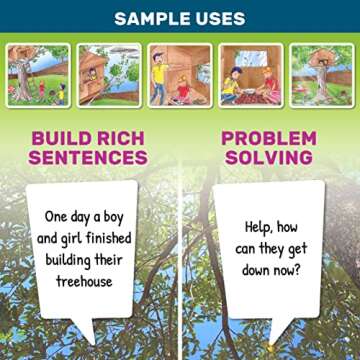 SkillEase Story Cues Skilled Sequencing Cards, Speech Therapy Materials, Social Skills Game, English Language Learners Games, Storytelling Cards, Sentence Building and Picture Cards