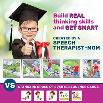 SkillEase Story Cues Skilled Sequencing Cards, Speech Therapy Materials, Social Skills Game, English Language Learners Games, Storytelling Cards, Sentence Building and Picture Cards