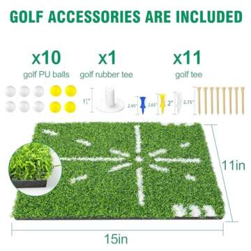 Golf Net, Golf Practice Net All in 1 Golf Nets for Backyard Driving and Garage, 10x7ft Golf Hitting Net with Chipping Net/Target/Mat/Balls/Tee/Bag - Gift for Men/Golf Lovers 233