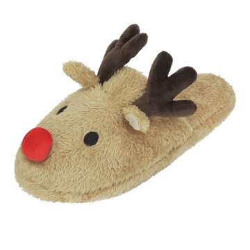 Cute Animal Warm Faux Fur House Slippers for Women Ladies Girls Funny Christmas Costume Accessories Reindeer Antler Fuzzy Indoor Home Shoes Memory Foam Non-slip Winter Plush Cozy Bedroom Slippers