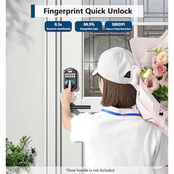 TEEHO TE002 Fingerprint Door Lock - Keyless Entry Door Lock - Electronic Keypad Deadbolt Lock - Smart Locks for Front Door - Door Lock with Code - Auto Lock - Easy Installation - Oil-Rubbed Bronze