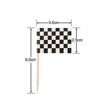 Pangda 100 Pack Checkered Racing Flag Toothpicks Cupcake Picks Toothpick Flag Dinner Flags Race Car Cake Toppers Decorations Party Supplies