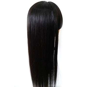 9A Brazilian Lace Front Wigs Straight Human with Bang Glueless Lace Wigs for Black Women Human Hair Wigs with Bangs with Baby Hair (16inch, Lace Front Wig)