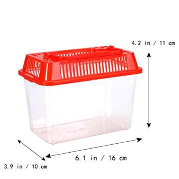 Balacoo Portable Fish Tank - Handheld Plastic Fish Tank Transparent for Traveling, Cutout Design Small Aquarium for Turtle and Pet Fish (Lid for Random)