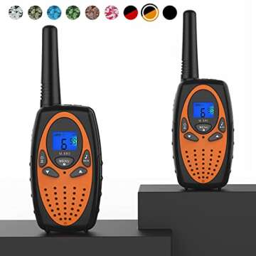 Two Way Radios for Adults, Topsung M880 FRS Walkie Talkie Long Range with VOX Belt Clip/Hands Free Walki Talki with Noise Cancelling for Women Kids Camping Hiking Cruise Ship (Orange 2 in 1)