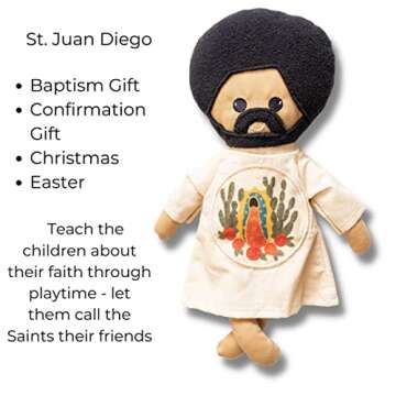 The Little Rose Shop St. Juan Diego Plush Catholic Saint Doll - 11'' Plush Stuffed Doll Toy - Baptism Gifts for Home Christmas Decoration & Catholic Boys and Girls