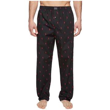 Polo Ralph Lauren Woven Polo Player Lounge Pants, XL, Black/Red Pony