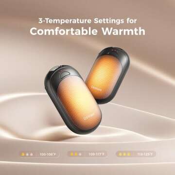 OCOOPA Magnetic Hand Warmers Rechargeable 2 Pack, Fast Heating, UL Certified, Electric Portable Pocket Heater, Hunting Accessories, Golf, Camping Gear, Warm Unique Gifts Women, Tech Gift Men, UT3 Lite