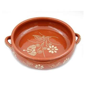 Ceramica Edgar Picas Traditional Portuguese Hand-painted Vintage Clay Terracotta Cooking Pot Cazuela