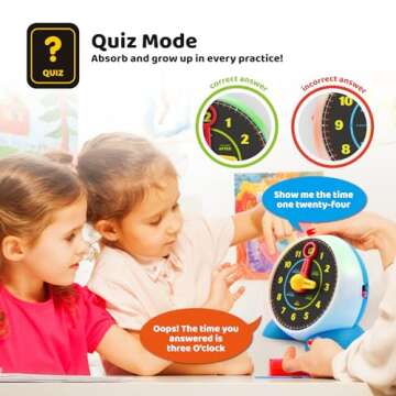 BEST LEARNING Learning Clock - Educational Talking Learn to Tell Time Teaching Toy with Quiz and Music Sleep Mode - Toddlers & Kids Ages 3, 4, 5, 6 Years Old Boy and Girl Birthday Present