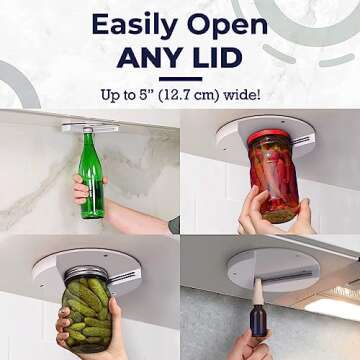 EZ Off Jar Opener for Seniors - Effortless & Reliable Under Cabinet Solution