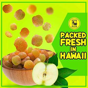 Asia Trans Sour Apple Gummies with Li Hing Mui Plum Powder | Hawaiian Favorite | Sweet & Sour Soft Gummy Candy (2.5 oz)