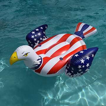 Colonel Pickles Novelties Giant Inflatable American Bald Eagle – Premium Patriotic Pool Floats Rafts & Swimming Pool Toys