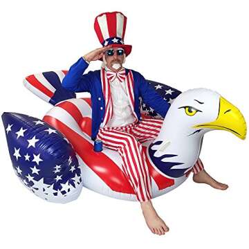 Colonel Pickles Novelties Giant Inflatable American Bald Eagle – Premium Patriotic Pool Floats Rafts & Swimming Pool Toys