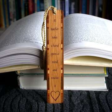 Teacher Wooden Bookmark - Unique Gift for Readers