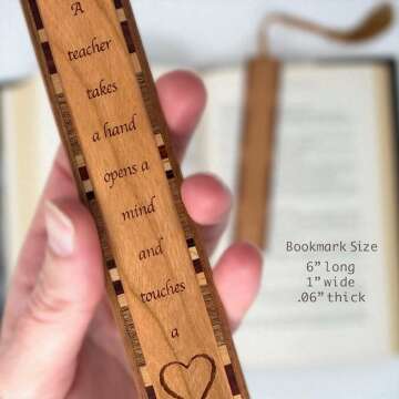 Teacher Wooden Bookmark - Unique Gift for Readers