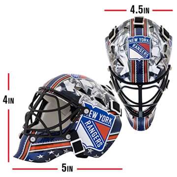 Franklin Sports New York Rangers NHL Team Logo Mini Hockey Goalie Mask with Case - Collectible Goalie Mask with Official NHL Logos and Colors