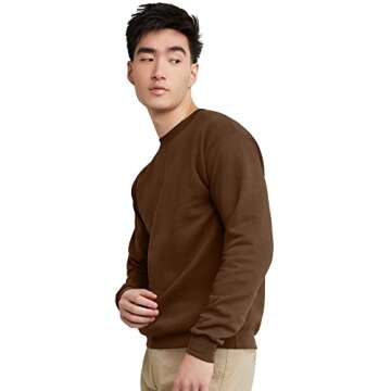 Hanes EcoSmart Fleece Crewneck Sweatshirt - Army Brown