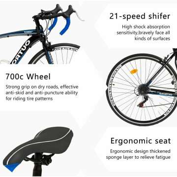 Road Commuter Bike with Dual Disc Brakes & Speed Shifters