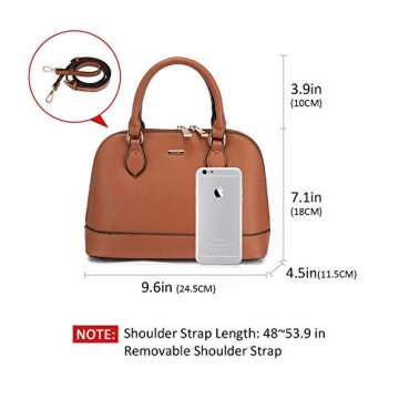 Small Crossbody Bags for Women Classic Double Zip Top Handle Dome Satchel Bag Shoulder Purse Brown