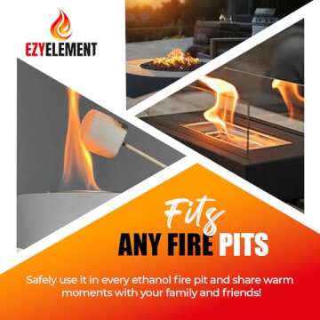 Bioethanol Fireplace Fuel 3 x 1 Liter - Clean Burning, Odorless, and Smokeless Bioethanol Fuel for Tabletop Fireplaces, Bio Ethanol Fuel for Table Top Fire Pit, Renewable Ethanol Fire Pit Fuel Burners