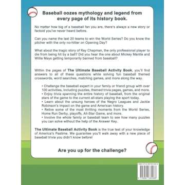 The Ultimate Baseball Activity Book: Crosswords, Word Searches, Puzzles, Fun Facts, Trivia Challenges and Much More for Baseball Lovers! (Perfect Baseball Gift)