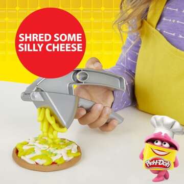 Play-Doh Kitchen Creations Stamp 'n Top Pizza Oven Toy, 5 Modeling Compound Colors, Back to School Classroom Supplies, Play Food & Cooking Toys for Kids, Preschool Toys, Ages 3+