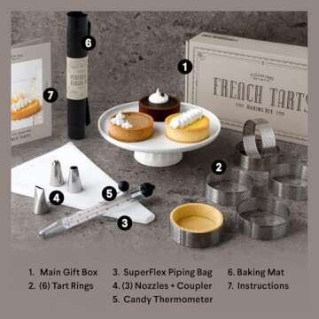 Cooking Gift Set Co. | French Tart Baking Set | Unique Gifts for Women | Baking Tools and Accessories | Kitchen Gifts, Baking Gifts, Fun Gifts for Women | Gift Sets for Women, Food Gift Sets