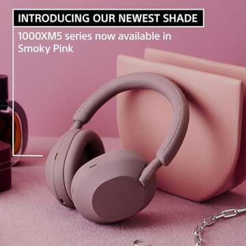 Sony WH-1000XM5 The Best Wireless Noise Canceling Headphones with Auto Noise Canceling Optimizer, and Crystal Clear Hands-Free Calling, Smoky Pink