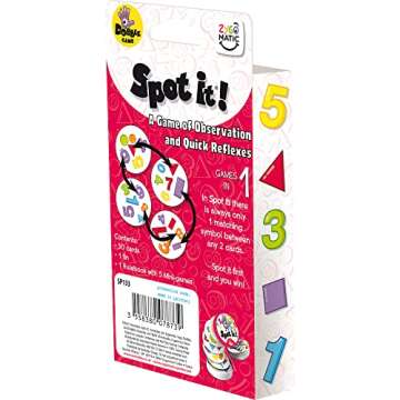 Spot It! 1,2,3 Matching Card Game | Fun Family Game Night Travel Game | Ages 3+ | 1-5 Players | 10 Min Playtime | By Zygomatic