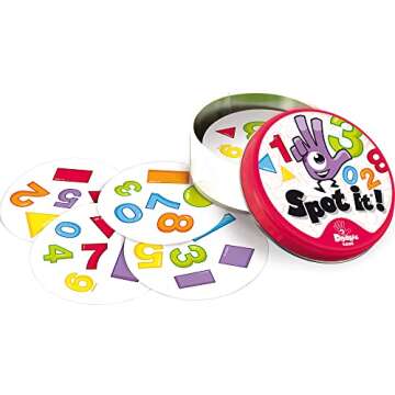 Spot It! 1,2,3 Matching Card Game | Fun Family Game Night Travel Game | Ages 3+ | 1-5 Players | 10 Min Playtime | By Zygomatic