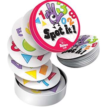 Spot It! 1,2,3 Matching Card Game | Fun Family Game Night Travel Game | Ages 3+ | 1-5 Players | 10 Min Playtime | By Zygomatic