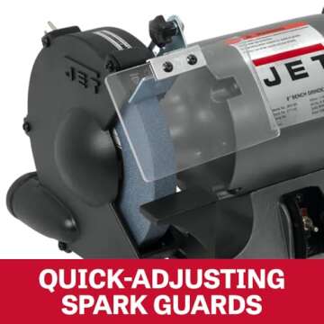 JET 8-Inch Bench Grinder, 3450 RPM, 1/2 HP, 120V 1Ph (Model JBG-8A)