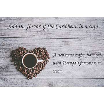 TORTUGA Caribbean Rum Cream Flavored Coffee- Roasted and Ground Coffee 10oz - The Perfect Premium Gourmet Gift for Gift Baskets, Parties, Holidays, and Birthdays