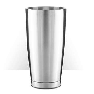 Piña Barware Stainless Steel Commercial Bar Boston Shaker Tin Set - 28oz. & 18oz. / Brushed Finish (V1-1 Pair)