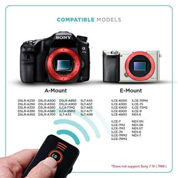 Foto&Tech IR Wireless Remote Control with Video Photo Modes Compatible with Sony A7R IV III II A7III A9 A7 A7R A7S A6600 A6500 A6400 A6300 A6000 A65 A77 A99 A900 A700 A580 NEX-7 NEX-6 (3 Pieces)