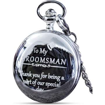 FJ FREDERICK JAMES Wedding Pocket Watch for Groomsman & Groom - Perfect Gift!