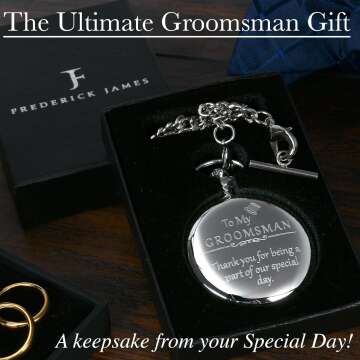 FJ FREDERICK JAMES Wedding Pocket Watch - Best Gift