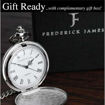 FJ FREDERICK JAMES Wedding Pocket Watch - Best Gift