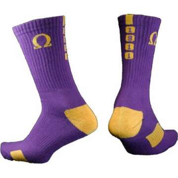 Omega Psi Phi Fraternity Athletic Dry Fit Crew Socks