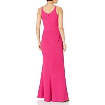 Dress the Population Womens Iris Crepe Side Slit Gown Special Occasion Dress, Raspberry, Medium US