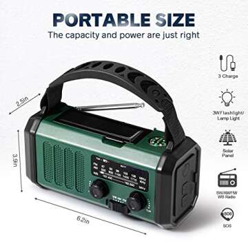 Emergency Crank Radio with Solar & USB Charging