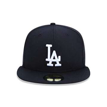 MLB Los Angeles Dodgers Black with White 59FIFTY Fitted Cap, 7 1/2