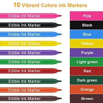 Food Coloring Markers, Double Sided Food Coloring Pens with Fine & Thick Tip, Edible Gourmet Writer Food Grade Decorator Pens for Decorating Cookies, Cakes, Fondant, Desserts, Easter Eggs Writing