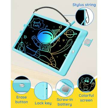 TEKFUN 10" Colorful Doodle Writing Tablet for Kids