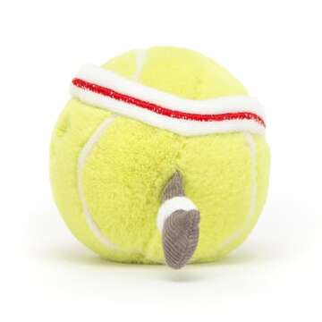 Jellycat Amuseables Tennis Ball Stuffed Toy, 3.5 inches | Tennis Ball Plush | for Sports Fans