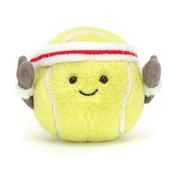 Jellycat Amuseables Tennis Ball Stuffed Toy, 3.5 inches | Tennis Ball Plush | for Sports Fans