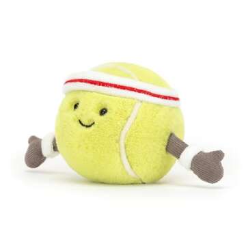 Jellycat Amuseables Tennis Ball Stuffed Toy, 3.5 inches | Tennis Ball Plush | for Sports Fans