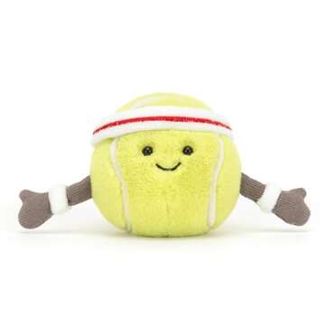 Jellycat Amuseables Tennis Ball Stuffed Toy, 3.5 inches | Tennis Ball Plush | for Sports Fans