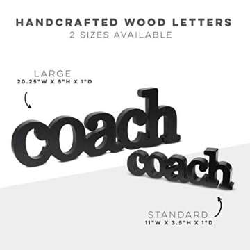 Coach Wood Word Silver Pen | Wood Words ChalkTalk Sports | Coach Gift | Shelf Desk Décor | Ready to Autograph